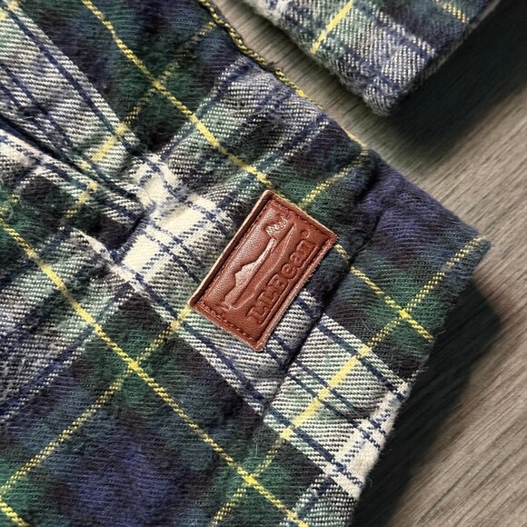 L.L. Bean Women's Scotch Plaid Flannel Shirt, Relaxed Zip Hoodie - Green/Navy - Picture 3 of 6